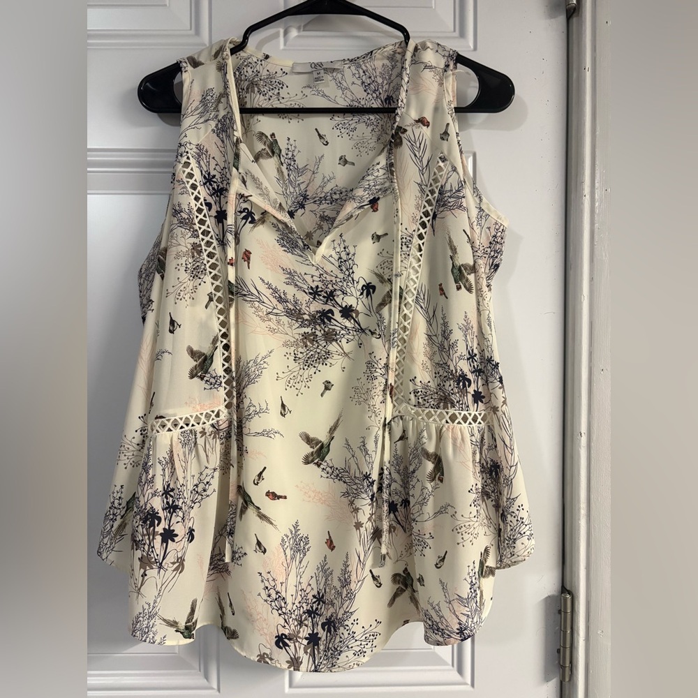 Floral Cream Print Off The Shoulder Blouse✨
